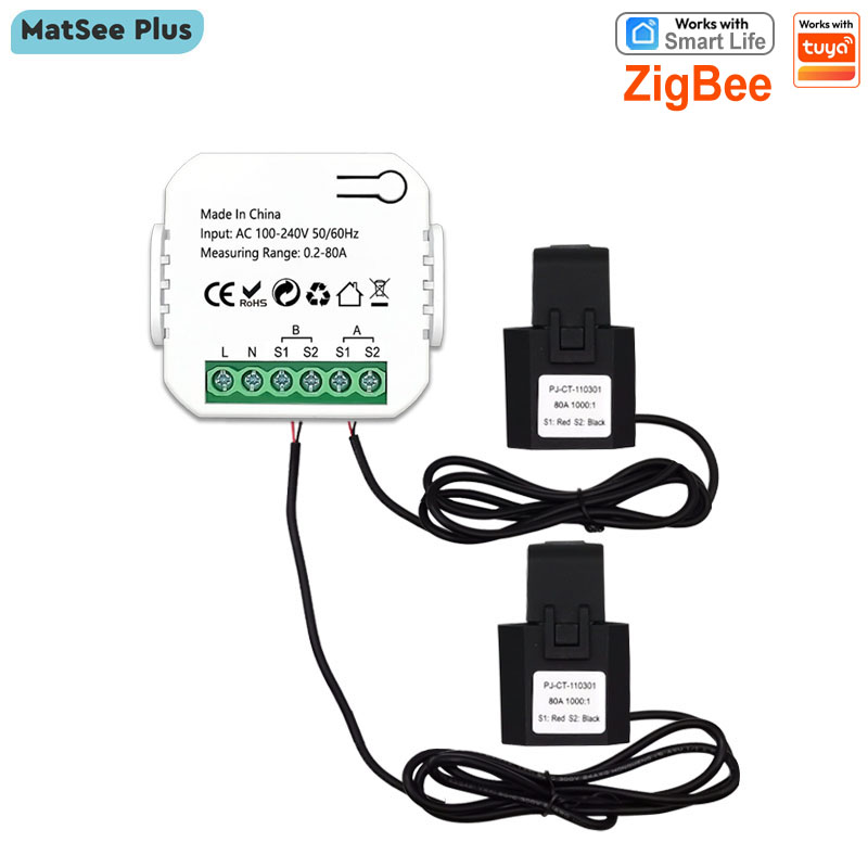 Energy Meter Bidirectional - สมาร์ทมิเตอร์วัดพลังงาน ZigBee 1, 2 ช่องสัญญาณแบบสองทิศทาง พร้อมเซ็นเซอร์วัดกระแสไฟฟ้าแบบหนีบ