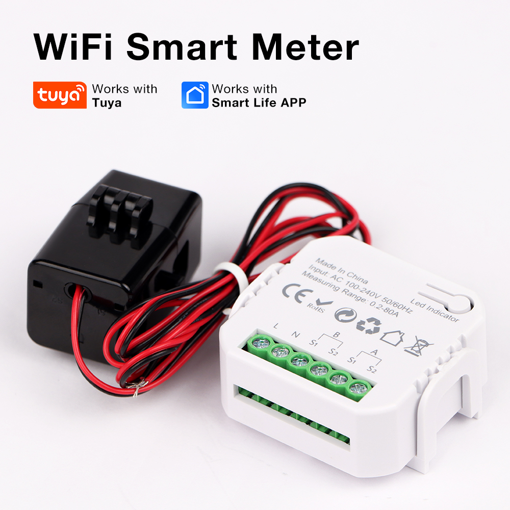 Energy Meter Bidirectional - มิเตอร์วัดพลังงานดิจิตอล WiFi Tuya Smart Life 80A