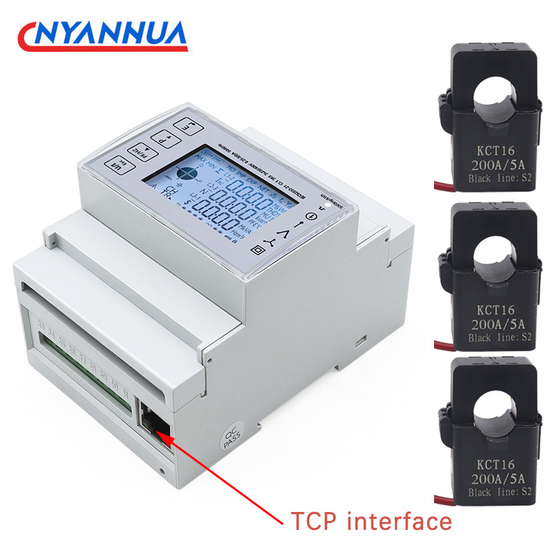 Energy Meter Bidirectional - 3 เฟส DIN Rail แบบสองทิศทางการใช้พลังงานเมตร Backlit