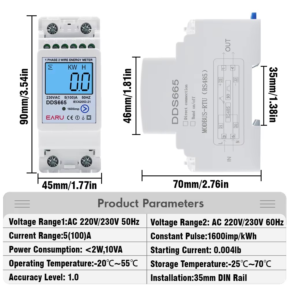 เครื่องวัดพลังงานไฟฟ้าสองทิศทา - Energy Meter Bidirectional บทวิจารณ์และราคา