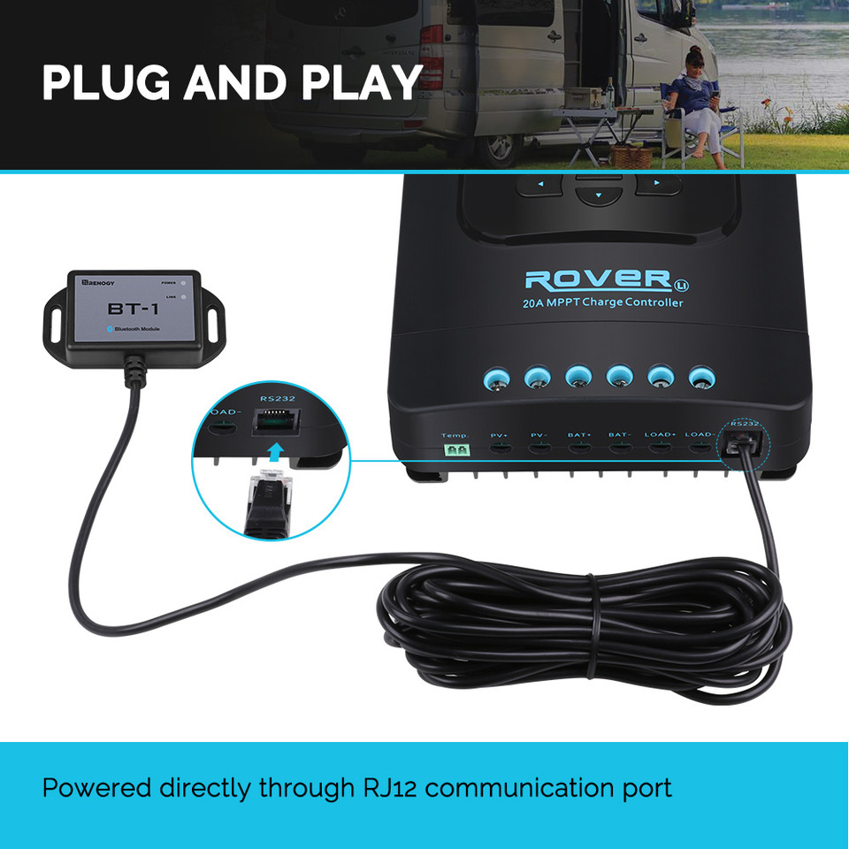 Renogy โมดูลบลูทูธ RJ12 การสื่ - Renogy Controller Rover บทวิจารณ์และราคา