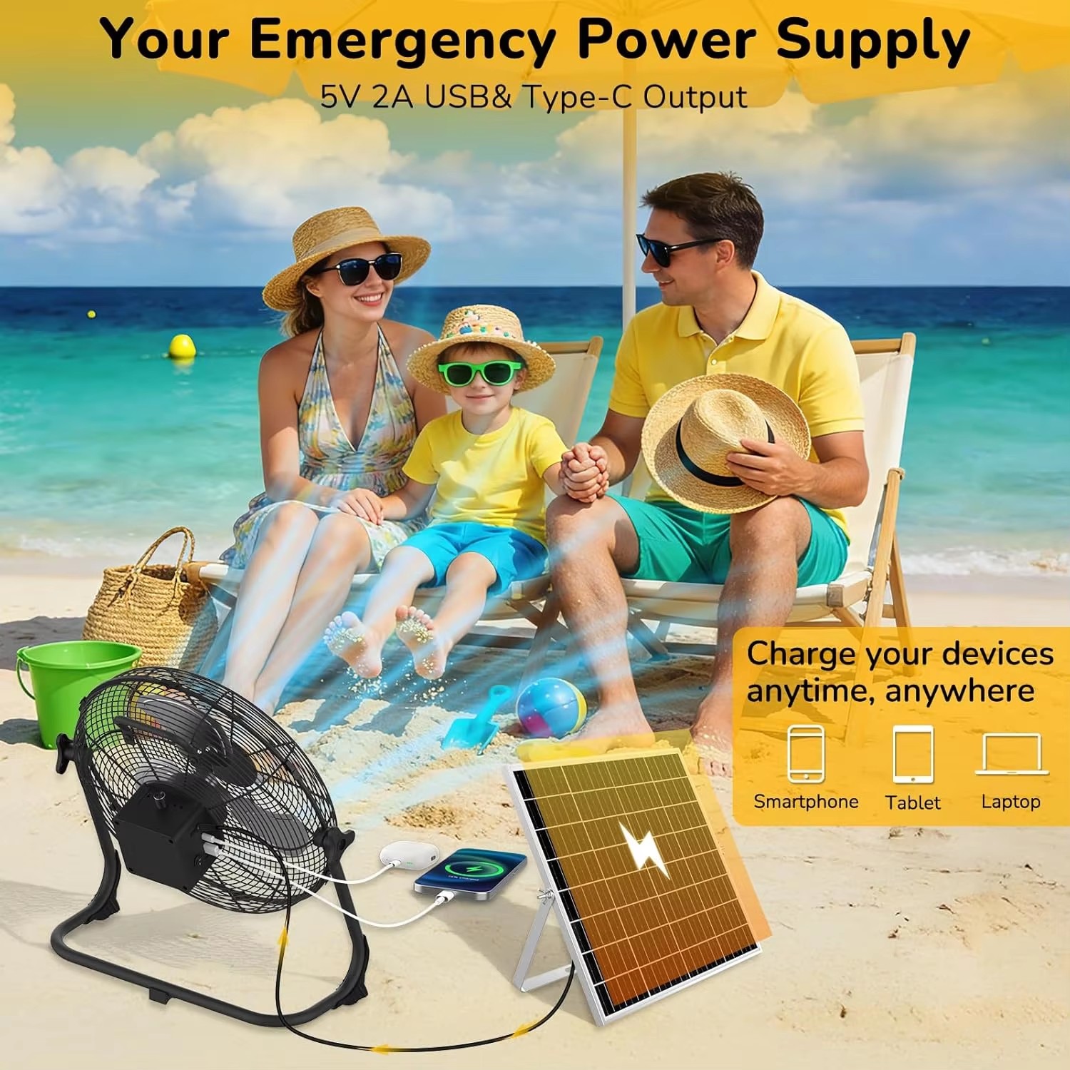 พัดลมพกพาพลังงานแสงอาทิตย์ขนาด - Renewable Energy Fan บทวิจารณ์และราคา